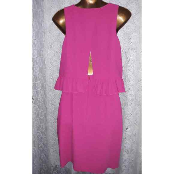 Trina Turk Sz 4 KAYLEEN Dress Magenta Fuchsia Pink Open Split Back - Picture 4 of 15
